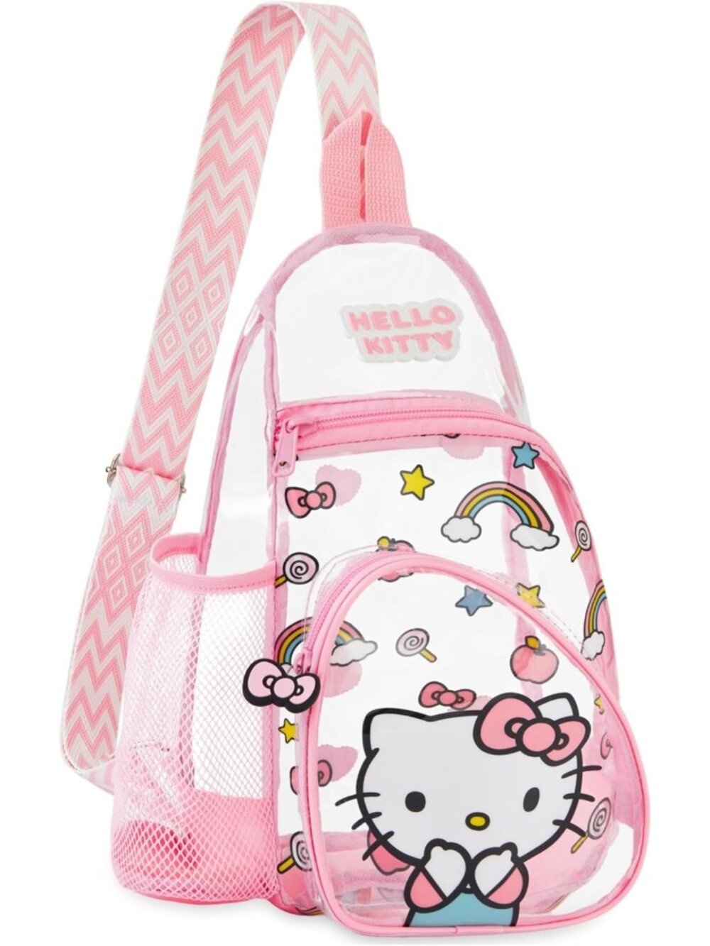 Kawaii Clear Crossbody Bag for Girls | Kuromi & Cinnamoroll Stadium Sling Bag